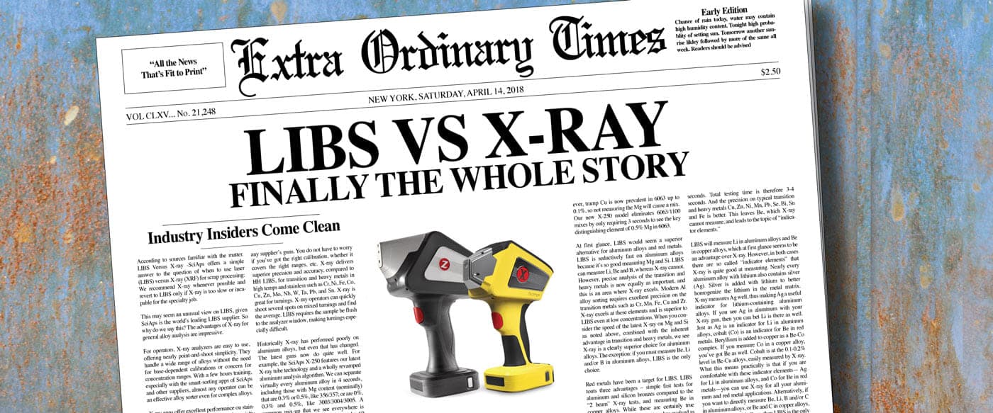 Aluminum Sorting with X-ray or LIBS? SciAps has the answers