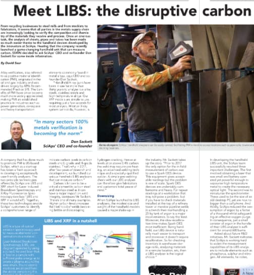 SciAps LIBS: A game-changer for handheld carbon analysis