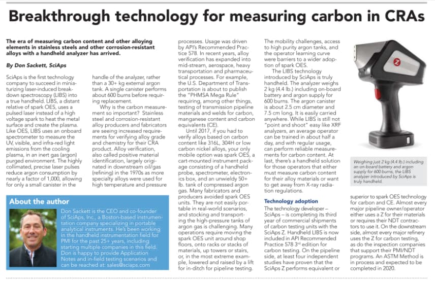 Measuring carbon in CRAs with a handheld analyzer