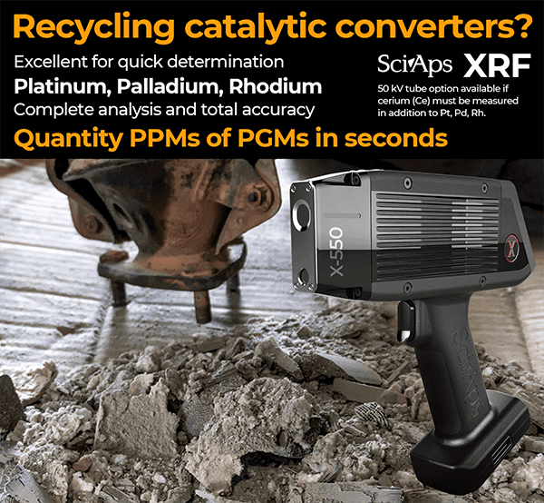 Recycling platinum group metals in catalytic converters