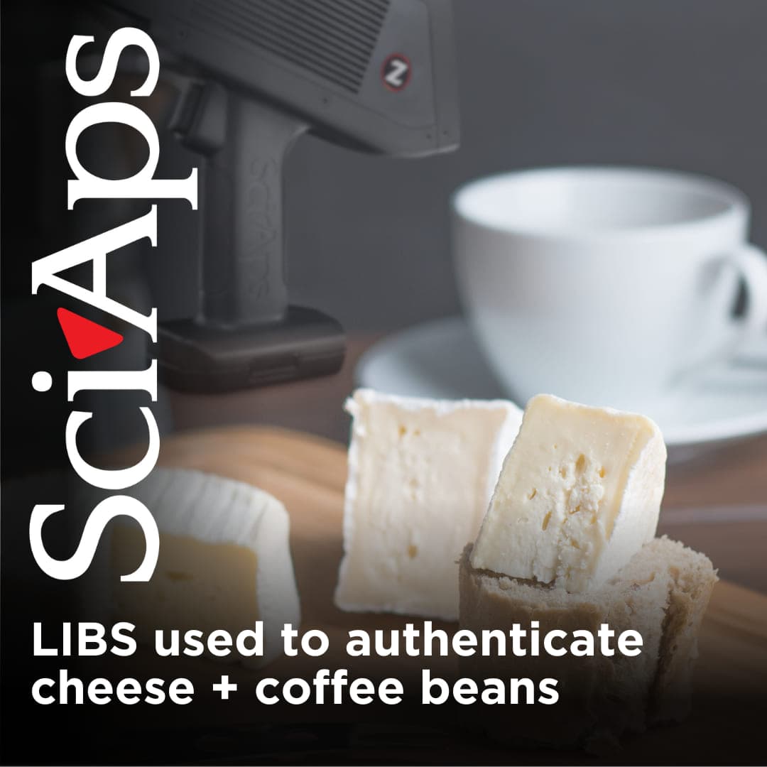 SciAps HH LIBS analyzer used to authenticate cheese and coffee beans
